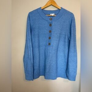 Pure Jill Half Button Crew Neck
Pullover Sweater *please read description